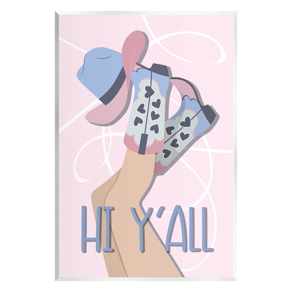 Stupell Industries Hi Y'all Pastel Cowgirl Abstract Painting Unframed Art Print Wall Art, 10 x 15