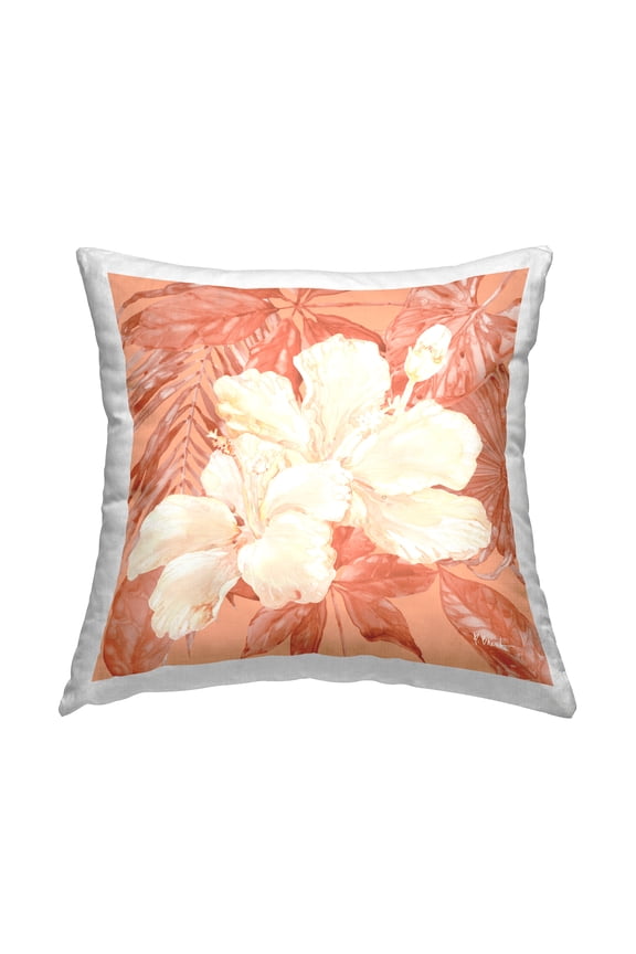 Industries Hibiscus Flower Bunches Decorative Printed Throw Pillow Design by Paul Brent.