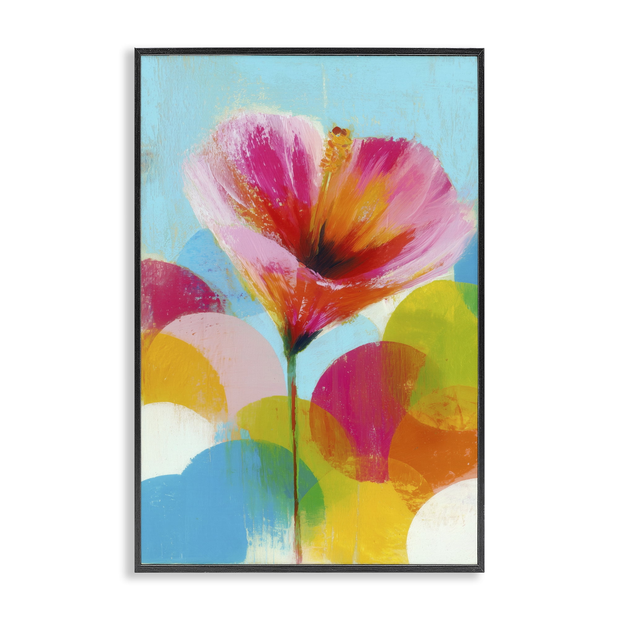 Stupell Industries Hibiscus In The Sun Black Framed Giclee Art, design by Chromatic Storm Studio