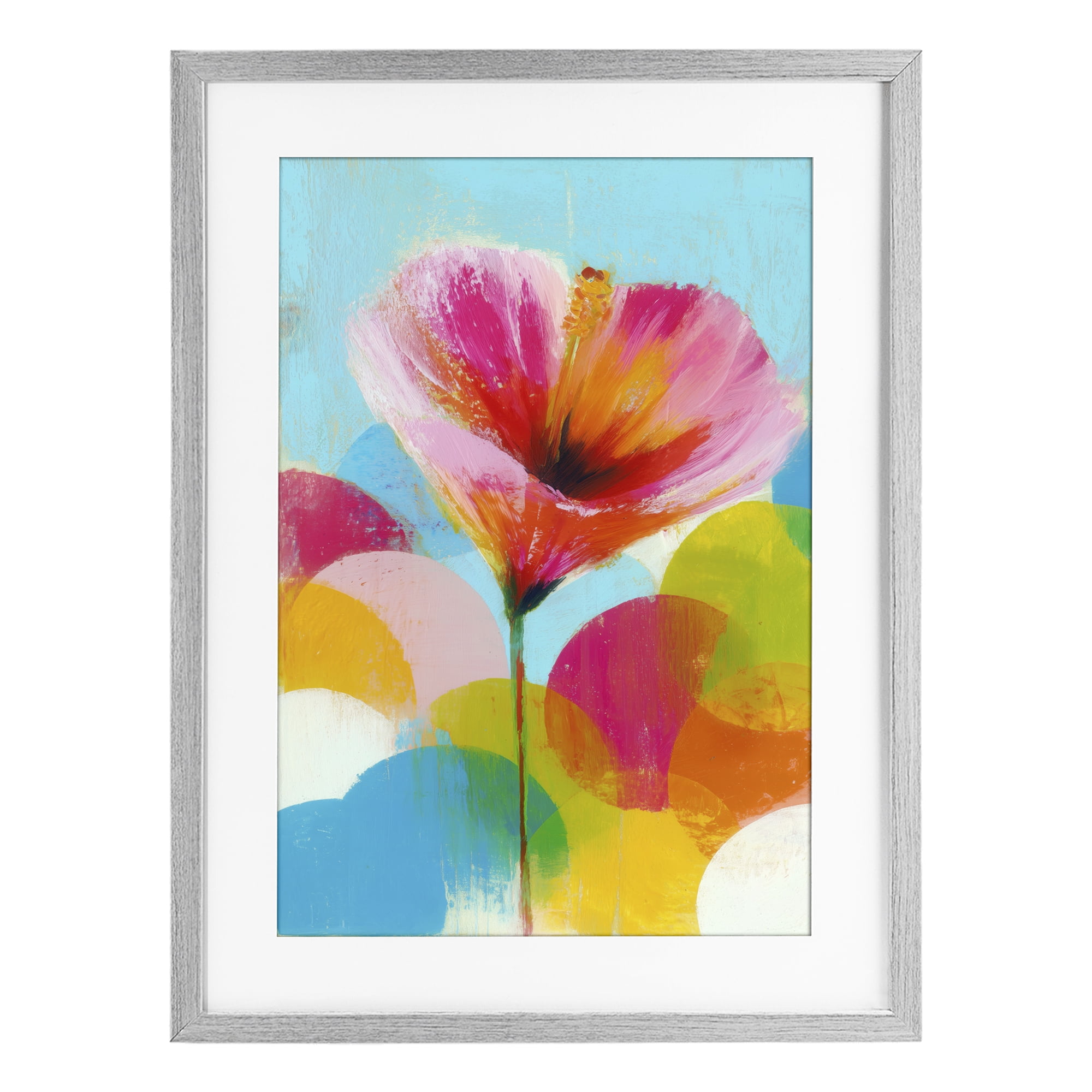 Stupell Industries Hibiscus In The Sun Gray Framed Print Under Glass, design by Chromatic Storm Studio