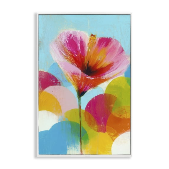 Stupell Industries Contemporary Hibiscus In The Sun White Framed Giclee Art, 20 x 30, by Chromatic Storm Studio