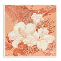 Stupell Industries Hibiscus & Palm Bundle Plants & Flowers Painting Unframed Art Print Wall Art, 12 x 12
