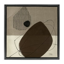 Stupell Industries Hidden Lines Abstraction Abstract Painting Black Floater Framed Canvas Art Print Wall Art, 18 x 18