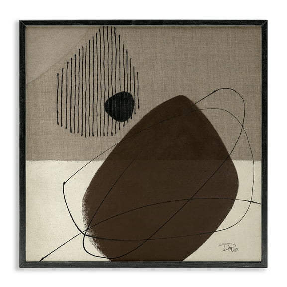 Stupell Industries Hidden Lines Abstraction Abstract Painting Black Framed Art Print Wall Art, 12 x 12