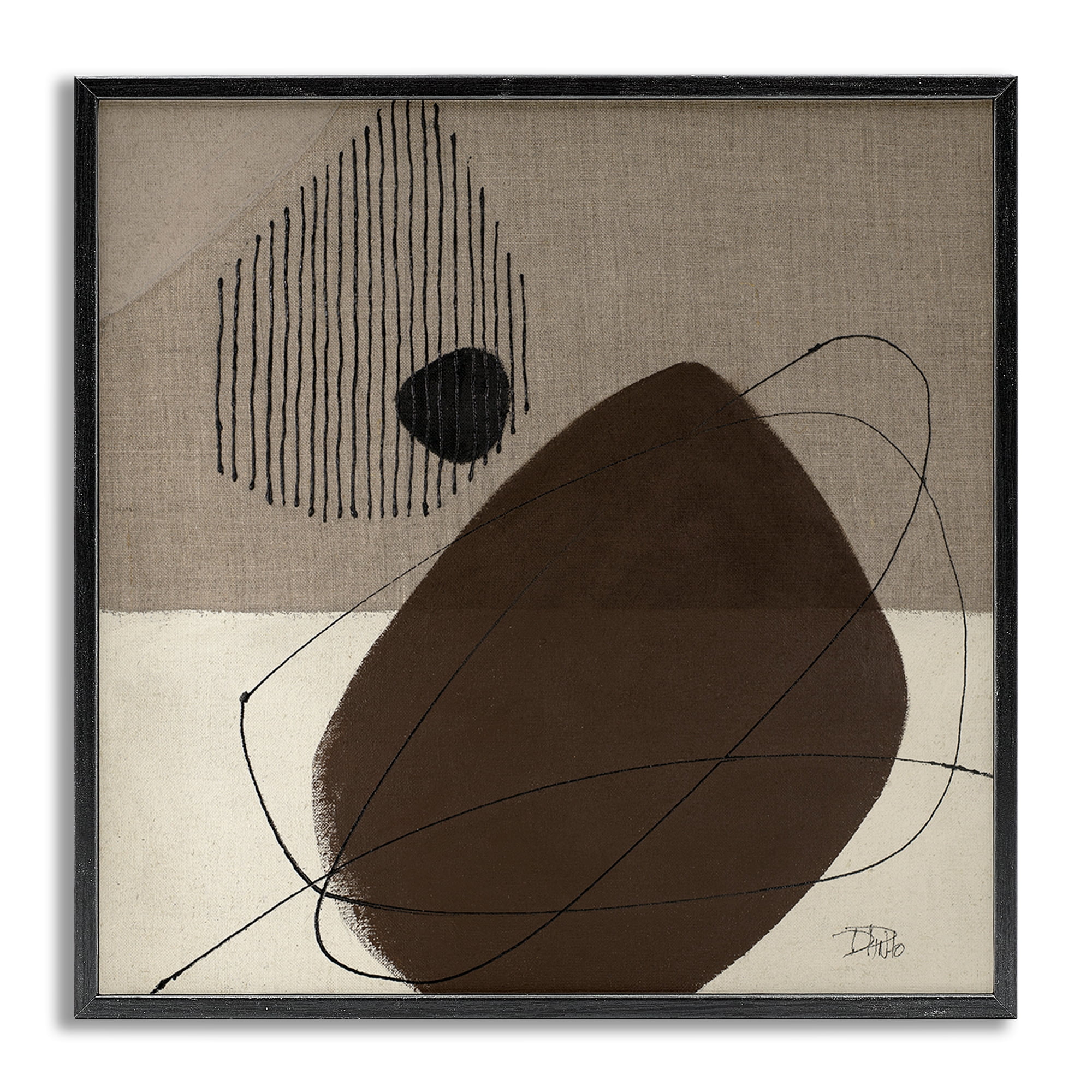 Stupell Industries Hidden Lines Abstraction Abstract Painting Gray Framed Art Print Wall Art, 12 x 12