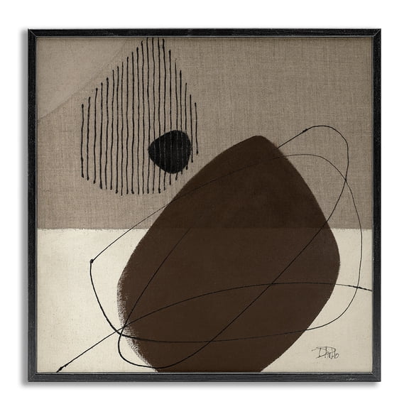 Stupell Industries Hidden Lines Abstraction Abstract Painting Gray Framed Art Print Wall Art, 24 x 24