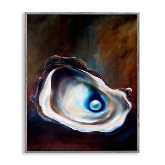 Stupell Industries Hidden Treasure Pearl Gray Framed Giclee Art, design by Mary Sparrow