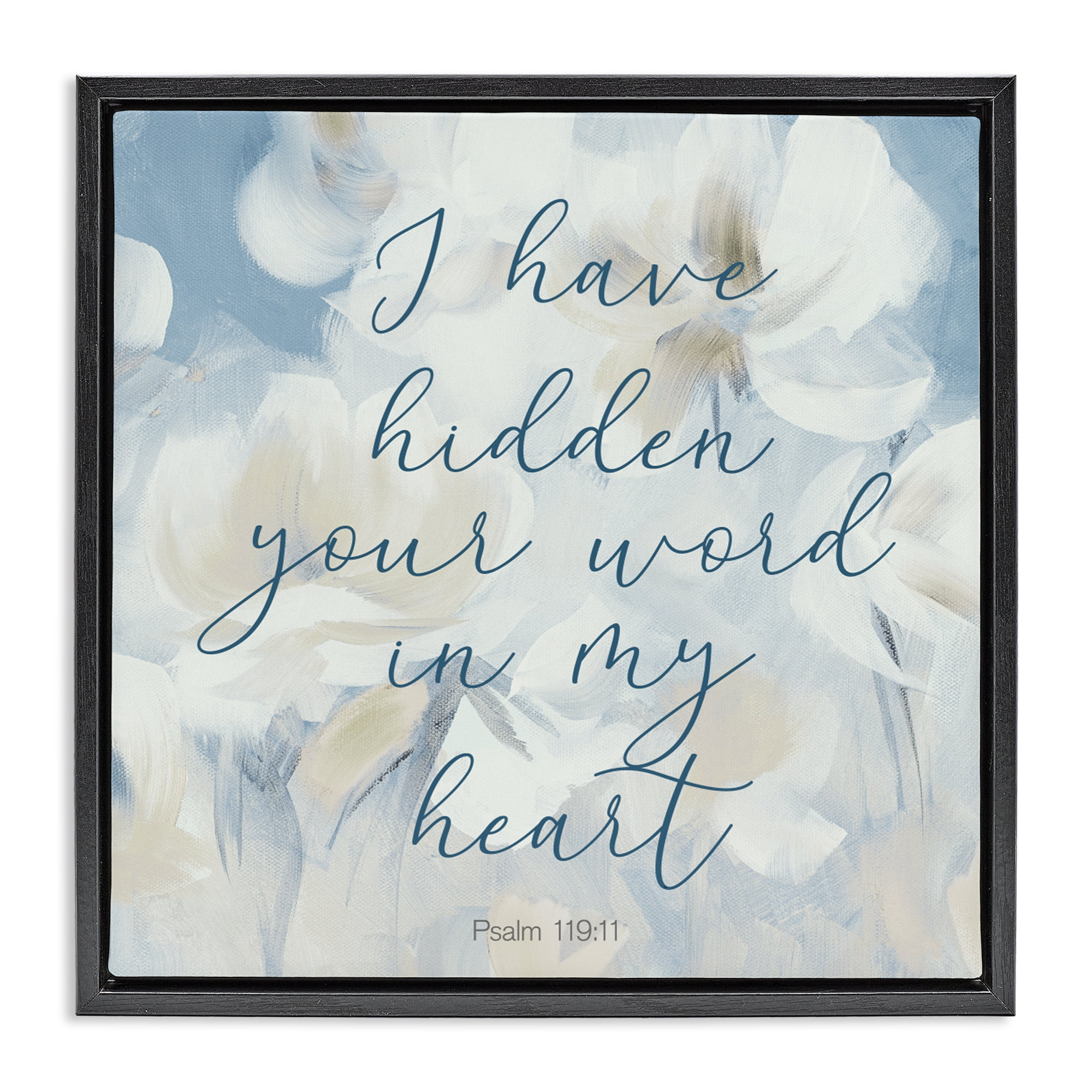 Stupell Industries Hidden Your Word In My Heart Black Framed Floater Canvas Wall Art, design by Lanie Loreth