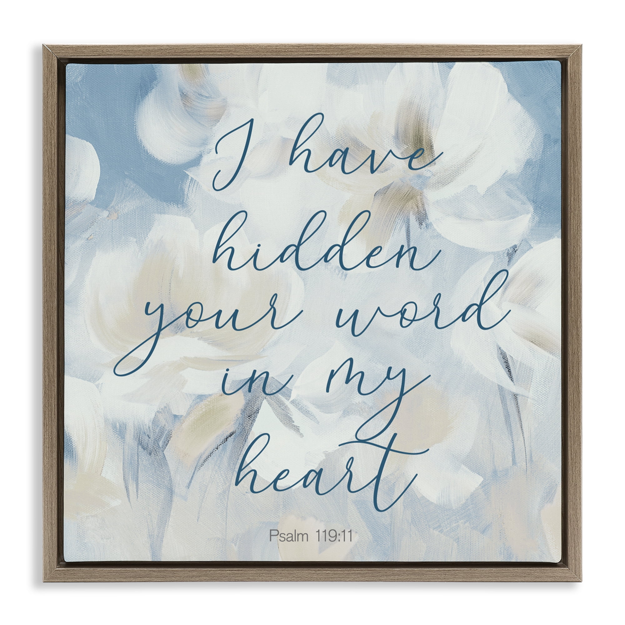 Stupell Industries Hidden Your Word In My Heart Brown Framed Floater Canvas Wall Art, design by Lanie Loreth