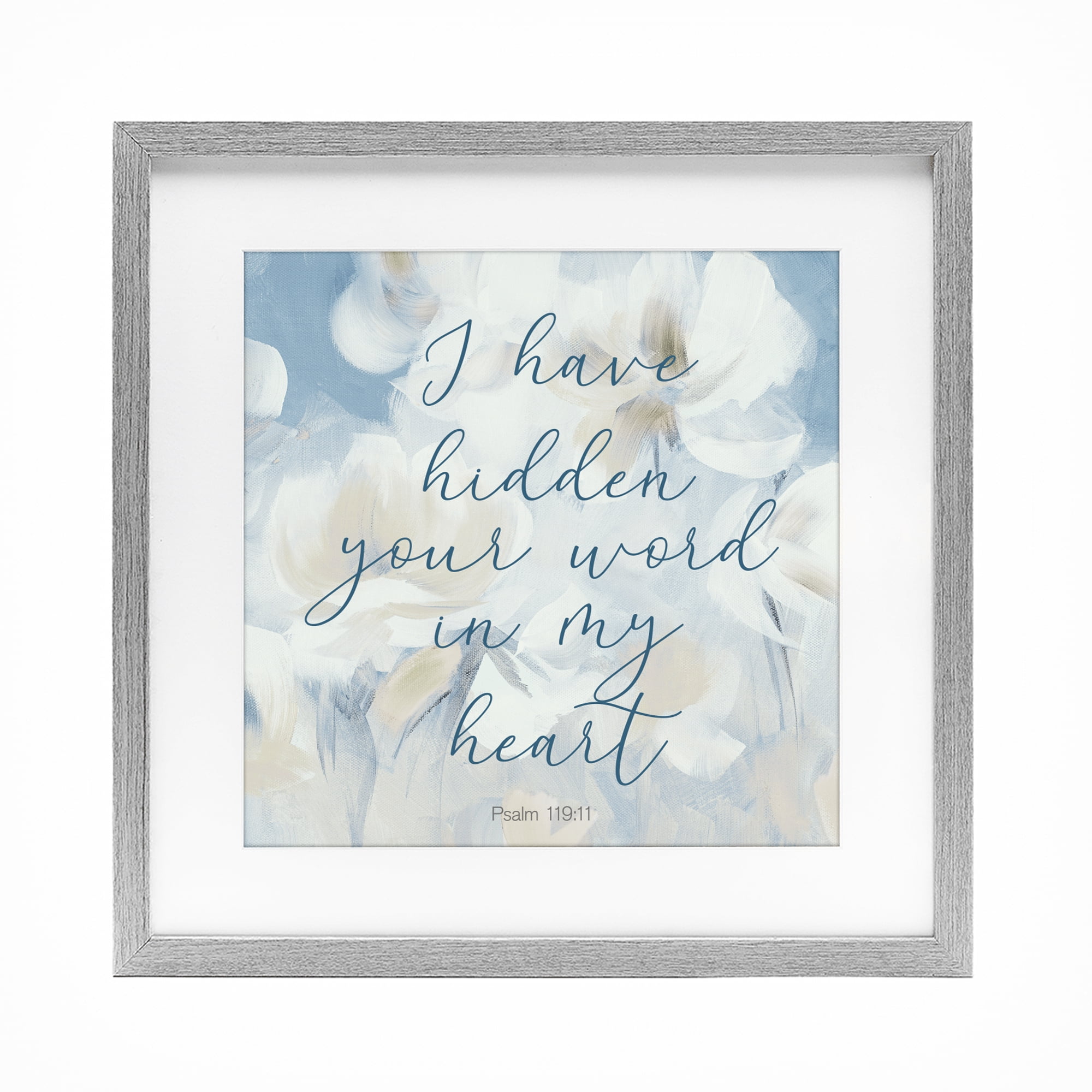 Stupell Industries Hidden Your Word In My Heart Gray Framed Print Under Glass, design by Lanie Loreth