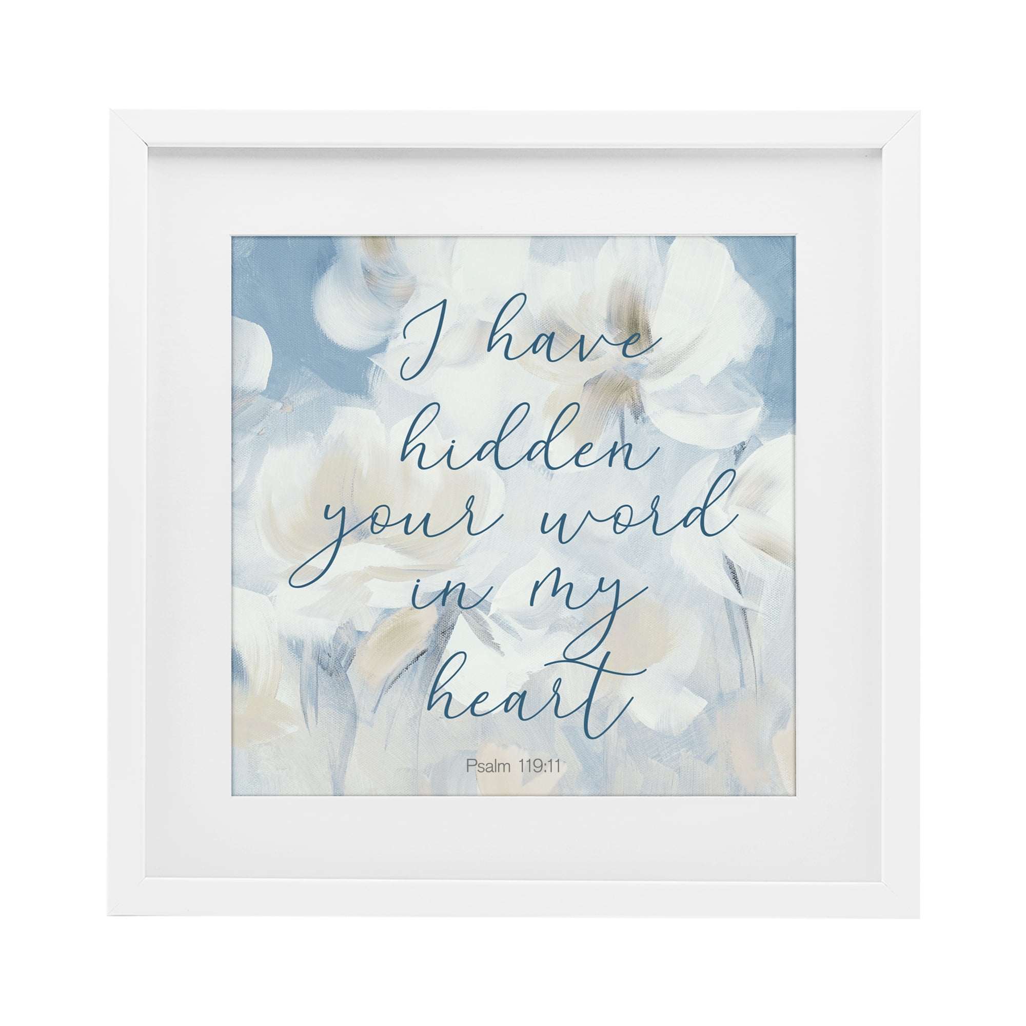 Stupell Industries Hidden Your Word In My Heart White Framed Print Under Glass, design by Lanie Loreth