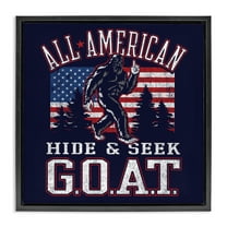 Stupell Industries Hide & Seek Monster Fairy Tales & Fantasy Painting Black Floater Framed Art Print Wall Art, 18 x 18