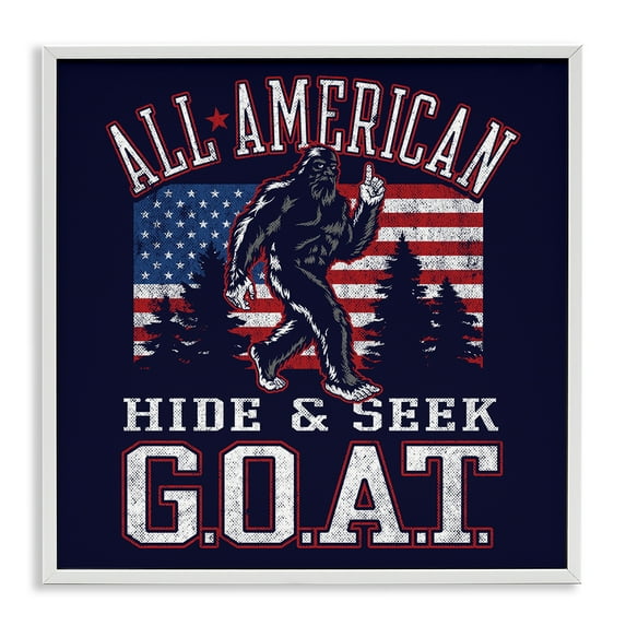 Stupell Industries Hide & Seek Monster Fairy Tales & Fantasy Painting White Framed Art Print Wall Art, 24 x 24