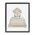 thumbnail image 1 of Stupell Industries High Fashion Bookstack with Tan Flowers Jet Black Framed Floating Canvas Wall Art, 16x20, by Amanda Greenwood, 1 of 5