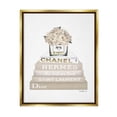 thumbnail image 1 of Stupell Industries High Fashion Bookstack with Tan Flowers Metallic Gold Framed Floating Canvas Wall Art, 16x20, by Amanda Greenwood, 1 of 9