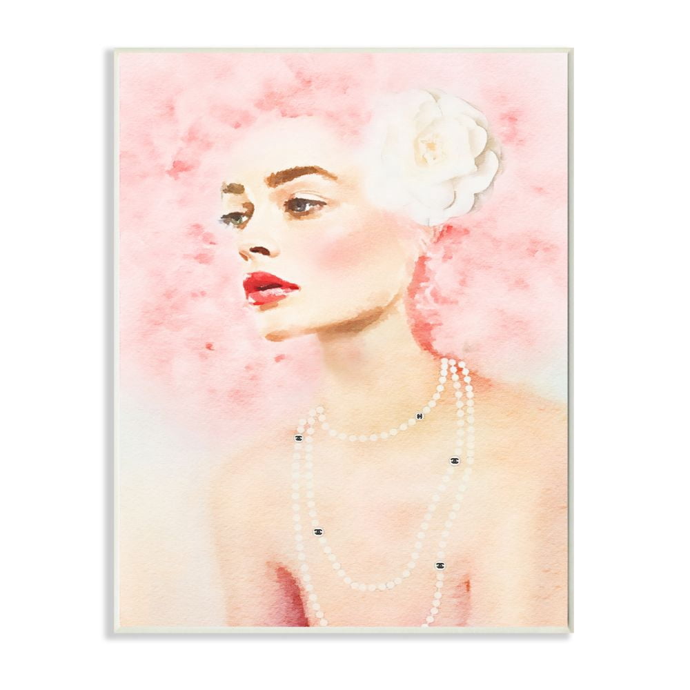 Stupell Industries High Fashion Female Portrait Glamour Pink Hair Designed by Amanda Greenwood