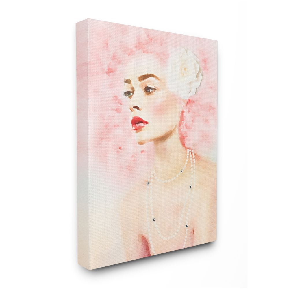 Stupell Industries High Fashion Female Portrait Glamour Pink Hair Designed by Amanda Greenwood