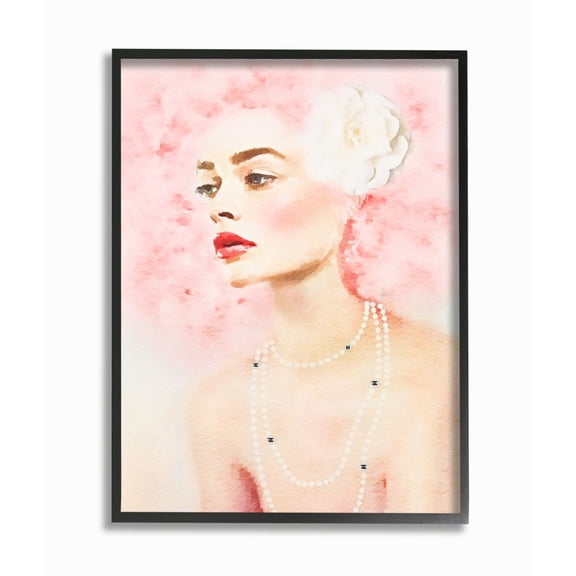 Stupell Industries High Fashion Female Portrait Glamour Pink Hair Designed by Amanda Greenwood