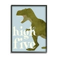 thumbnail image 1 of Stupell Industries High Five Roaring Dinosaur T-Rex Kids Typography Graphic Art Black Framed Art Print Wall Art, Design by Daphne Polselli, 1 of 5
