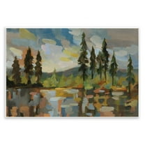 Stupell Industries High Mountain Lake Landscape & Nature Painting Unframed Art Print Wall Art, 15 x 10