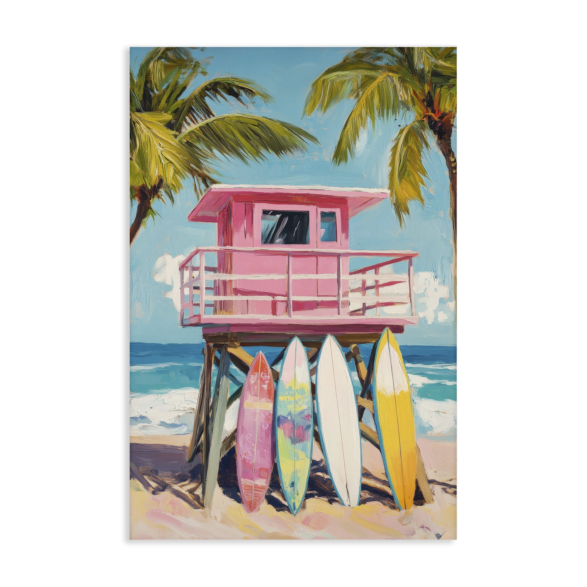 Stupell Industries High Pink Surf Shack Canvas Wall Art, design by Petal Prints Design