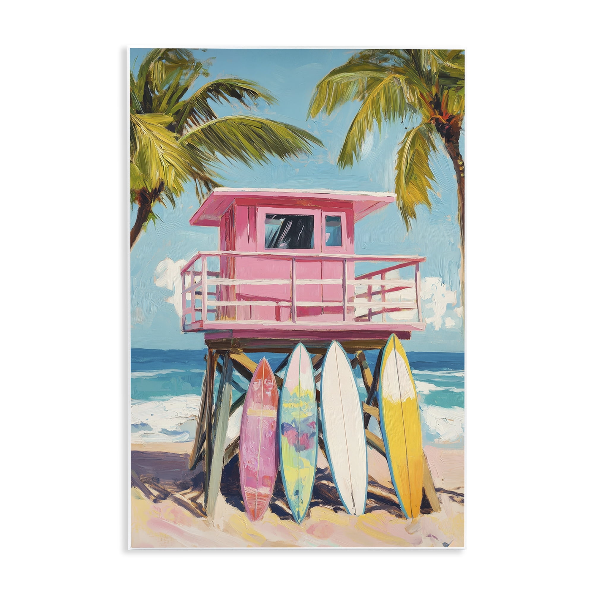 Stupell Industries High Pink Surf Shack Wall Plaque Art, design by Petal Prints Design