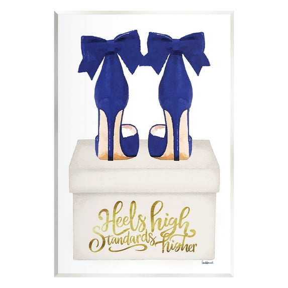 Stupell Industries High Standards Blue Heels Beauty & Fashion Painting Unframed Art Print Wall Art, 10 x 15