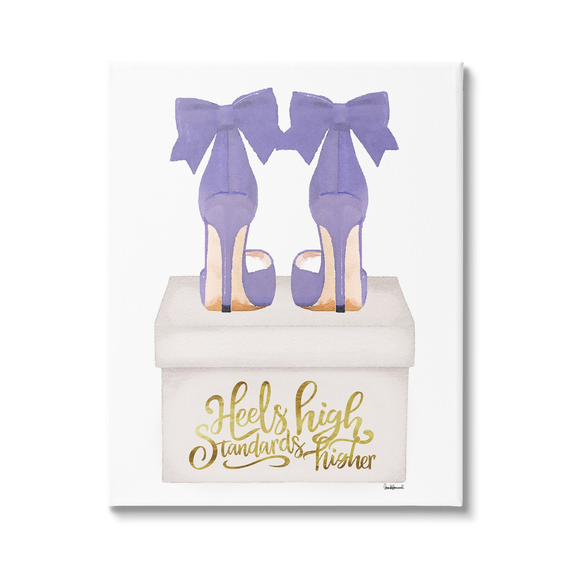 Stupell Industries High Standards Purple Heels Beauty & Fashion Painting Gallery Wrapped Canvas Art Print Wall Art, 16 x 20