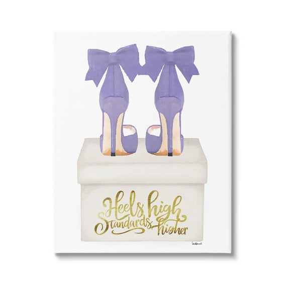 Stupell Industries High Standards Purple Heels Beauty & Fashion Painting Gallery Wrapped Canvas Art Print Wall Art, 30 x 40