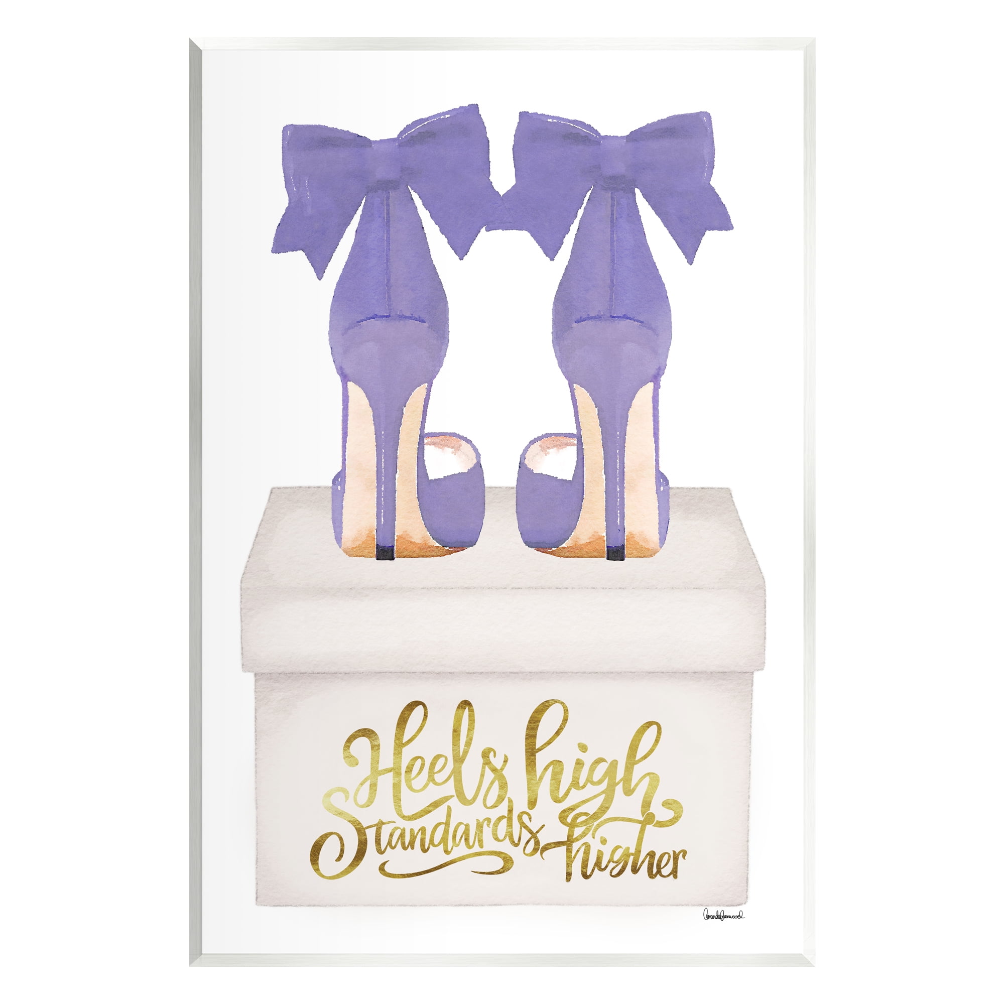 Stupell Industries High Standards Purple Heels Beauty & Fashion Painting Unframed Art Print Wall Art, 13 x 19