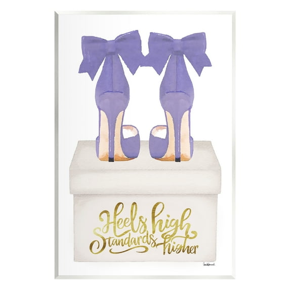 Stupell Industries High Standards Purple Heels Beauty & Fashion Painting Unframed Art Print Wall Art, 13 x 19