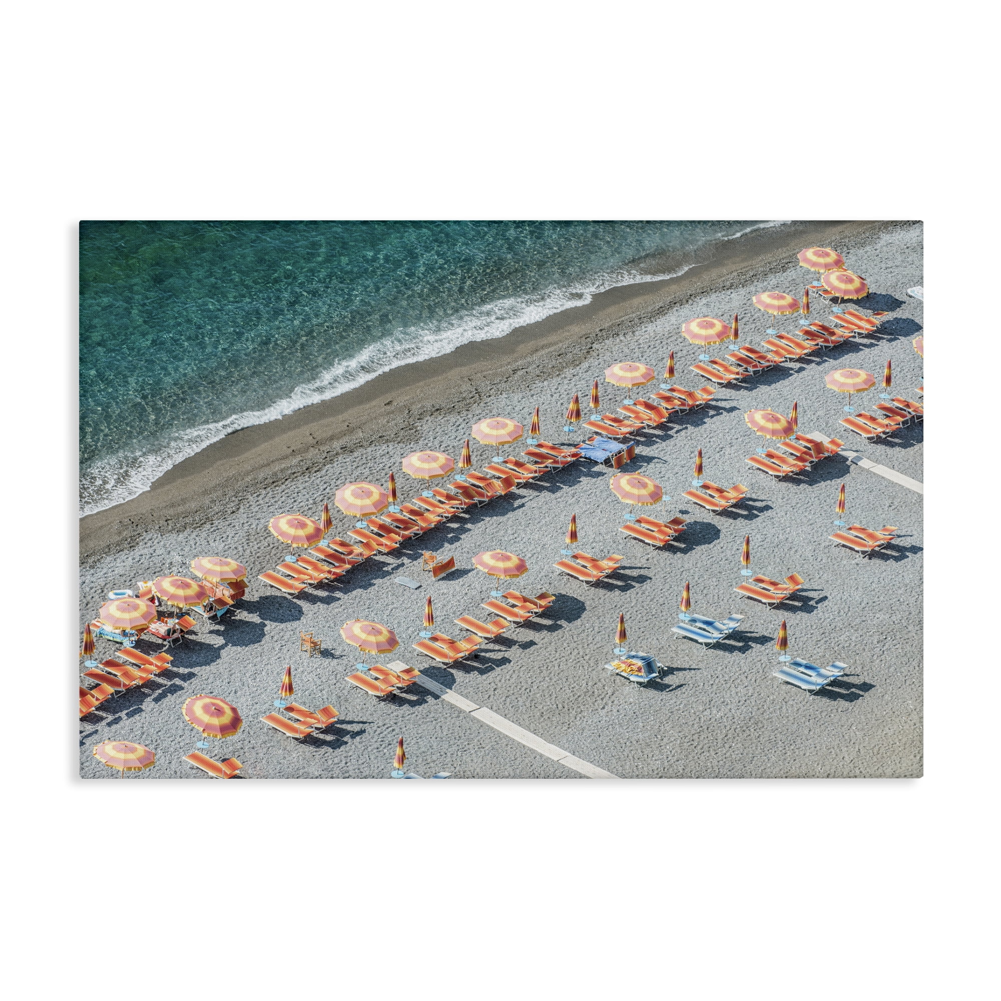 Stupell Industries High Tide Beach Umbrellas Landscape Painting Gallery Wrapped Canvas Art Print Wall Art, 24 x 16