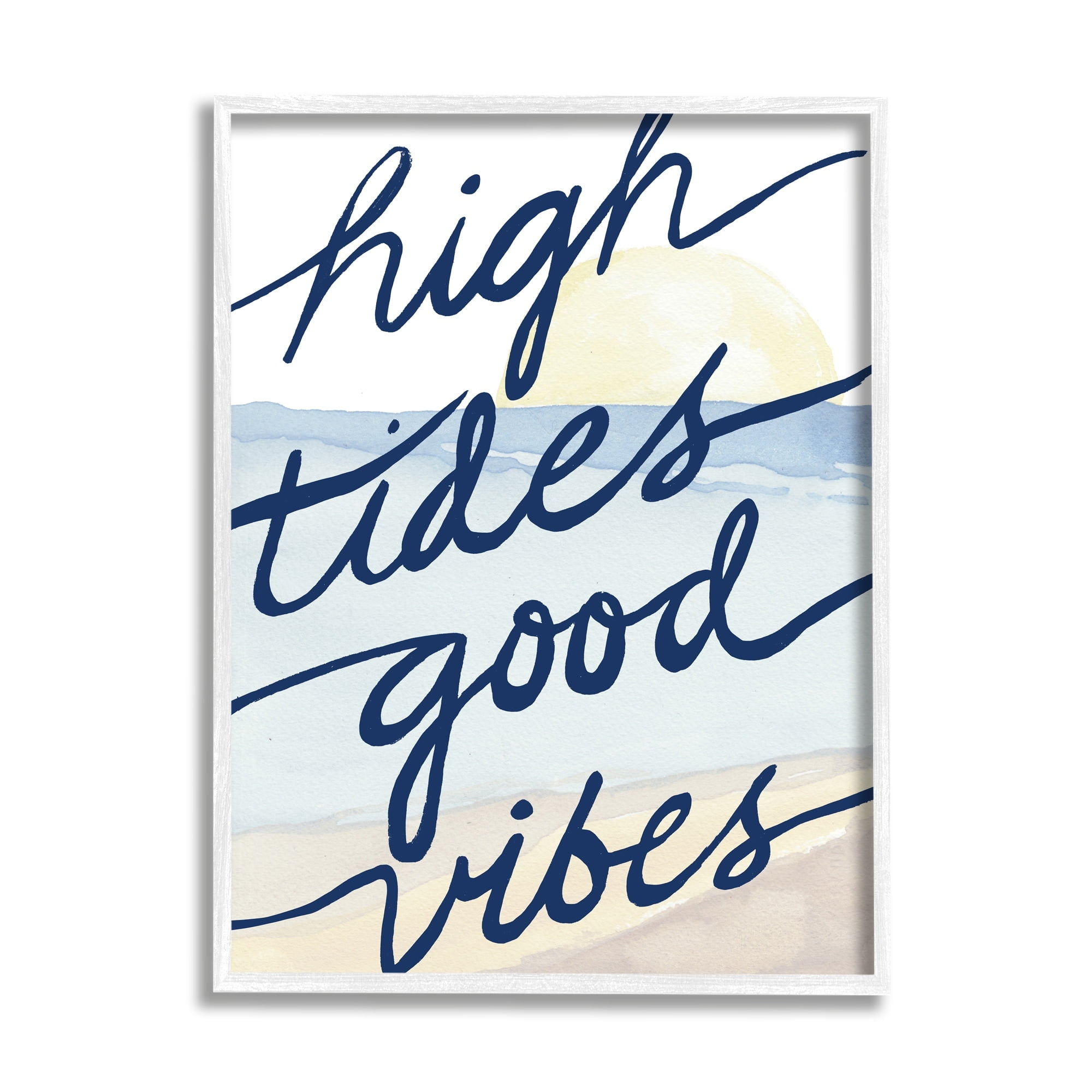 Stupell Industries High Tides Good Vibes Beach Scenery Viewpoint Painting,24 x 30, Design by Elizabeth Medley