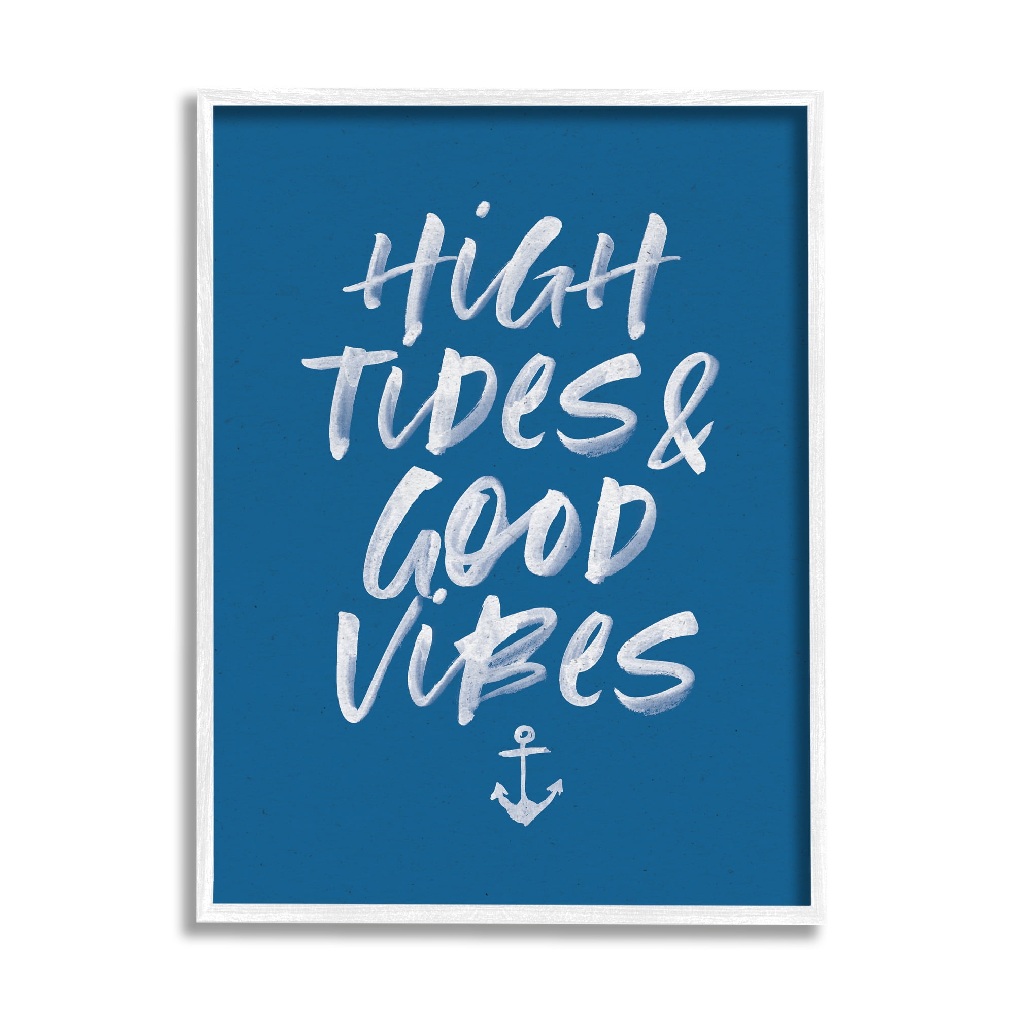 Stupell Industries High Tides Good Vibes Nautical Phrase Sea Anchor, 11 x 14,Design by Wild Apple Portfolio