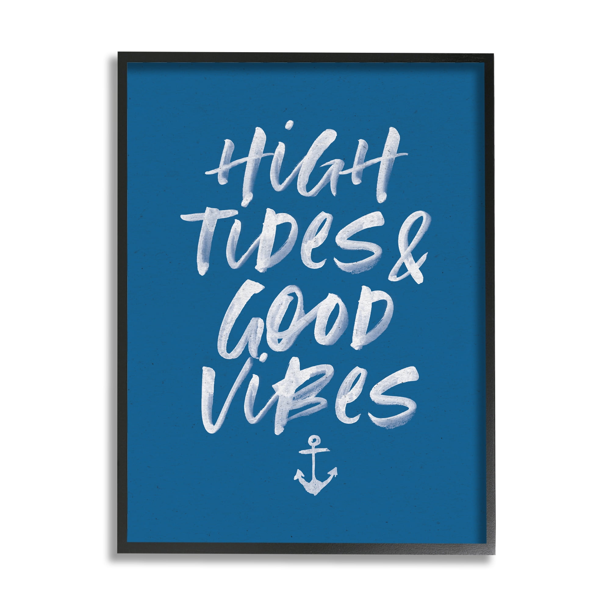 Stupell Industries High Tides Good Vibes Nautical Phrase Sea Anchor, 11 x 14,Design by Wild Apple Portfolio