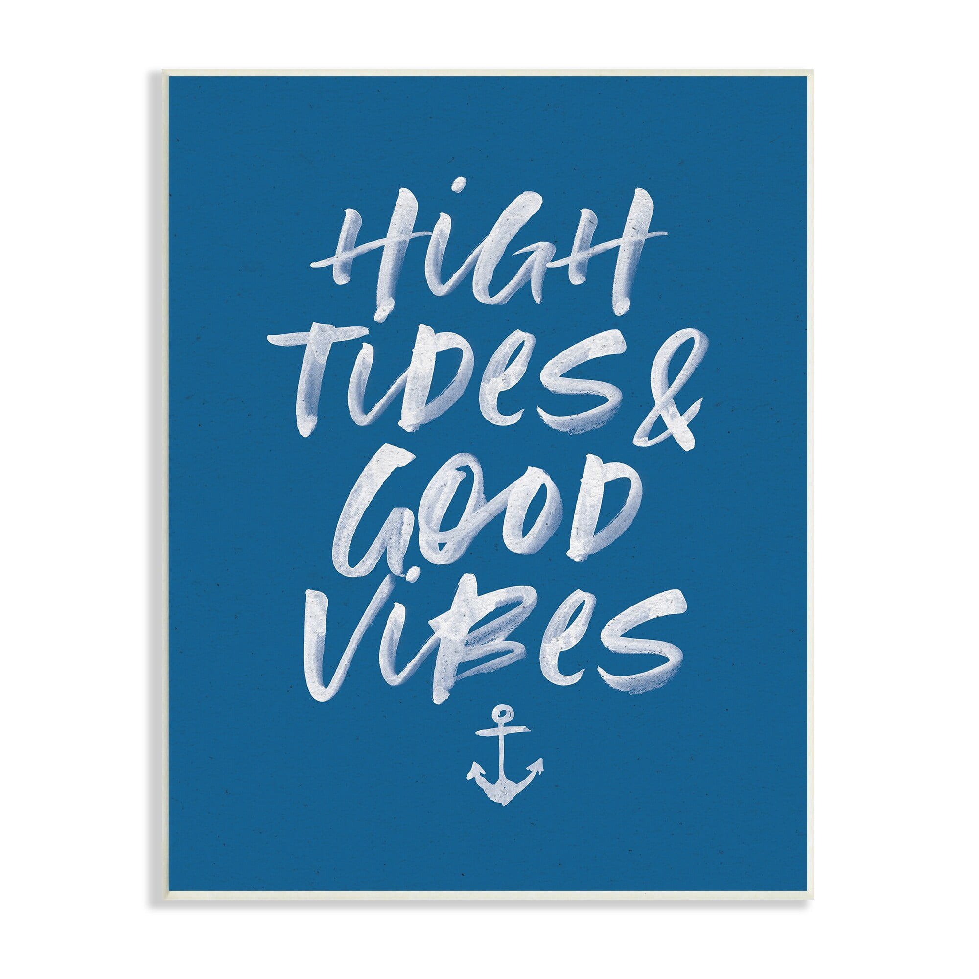 Stupell Industries High Tides Good Vibes Nautical Phrase Sea Anchor, 13 x 19,Design by Wild Apple Portfolio