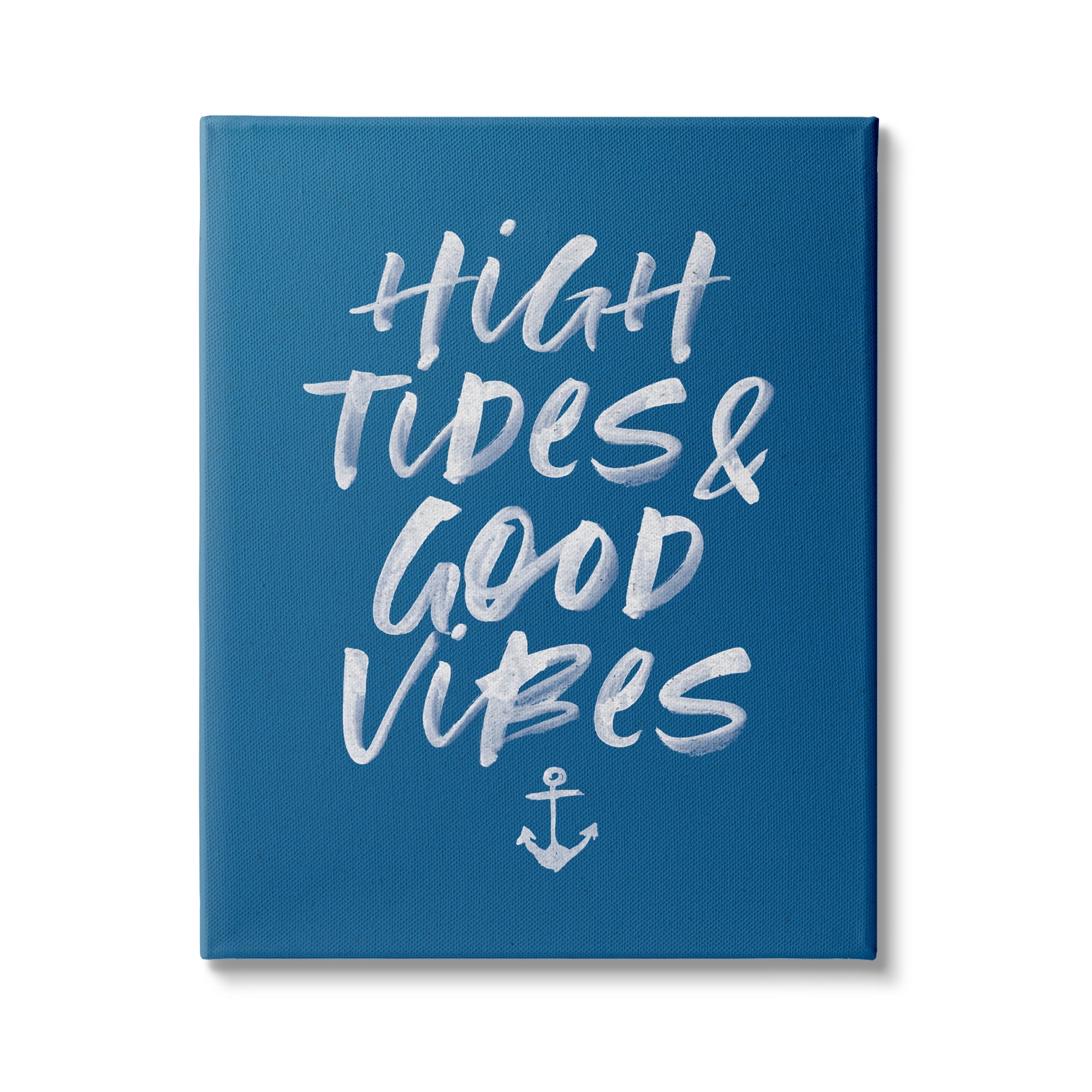 Stupell Industries High Tides Good Vibes Nautical Phrase Sea Anchor, 36 x 48,Design by Wild Apple Portfolio