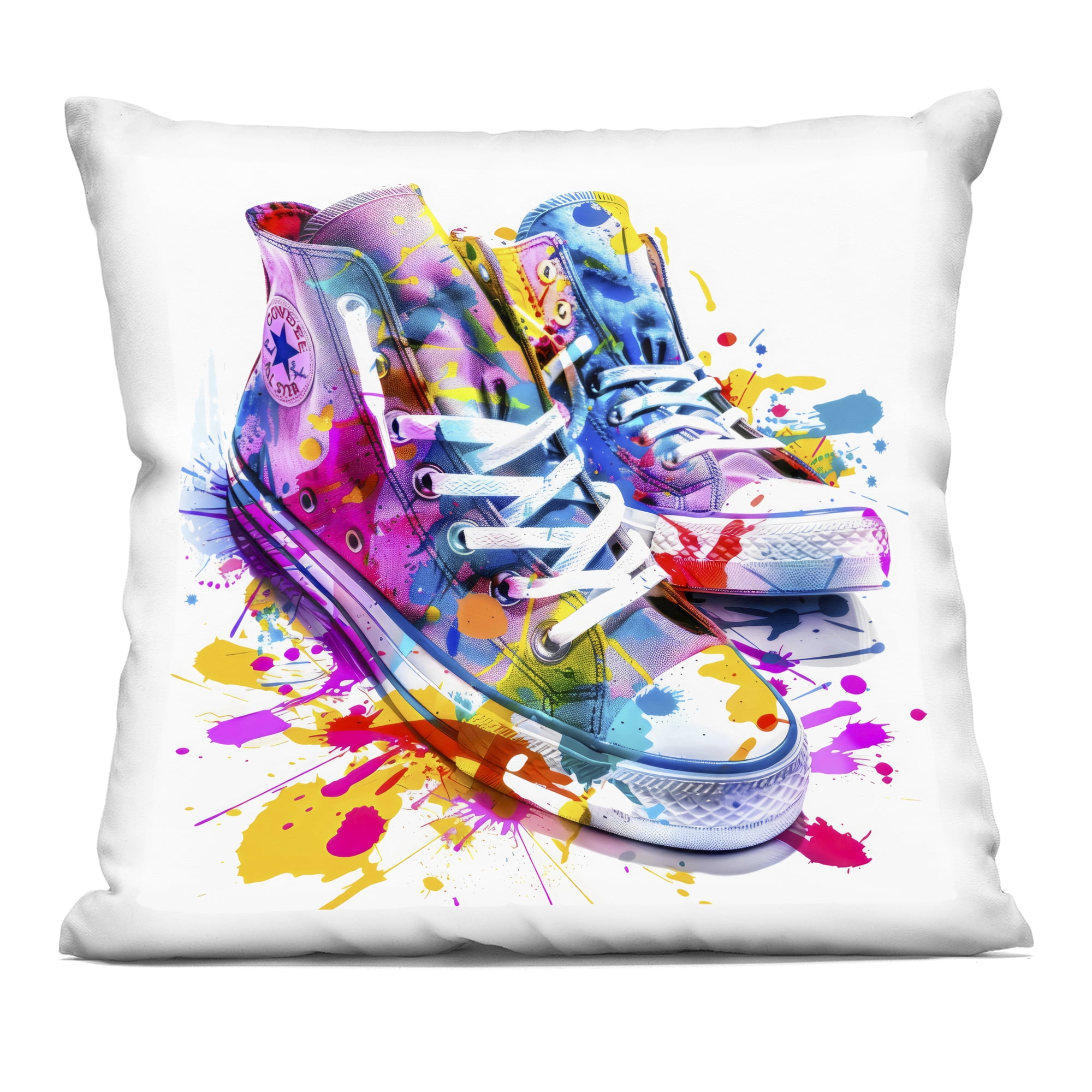 Stupell Industries High Top Sneakers Splash Decorative Printed Throw Pillow, design by Creative Studio, 18 x 7 x 18