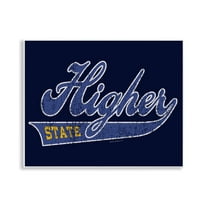 Stupell Industries Higher State Varsity Style Text & Numbers Painting Unframed Art Print Wall Art, 14 x 11