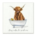 thumbnail image 1 of Stupell Industries Highland Cattle Bathtub Stay Calm Soak On Phrase, 12 x 12, Design by Donna Brooks, 1 of 5