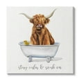 thumbnail image 1 of Stupell Industries Highland Cattle Bathtub Stay Calm Soak On Phrase, 24 x 24, Design by Donna Brooks, 1 of 5