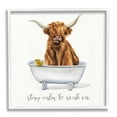 thumbnail image 1 of Stupell Industries Highland Cattle Bathtub Stay Calm Soak On Phrase, 24 x 24, Design by Donna Brooks, 1 of 7