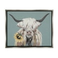 thumbnail image 1 of Stupell Industries Highland Cattle Biting Sunflower Bloom Painting Luster Gray Floating Framed Canvas Print Wall Art, Design by Michele Norman, 1 of 6