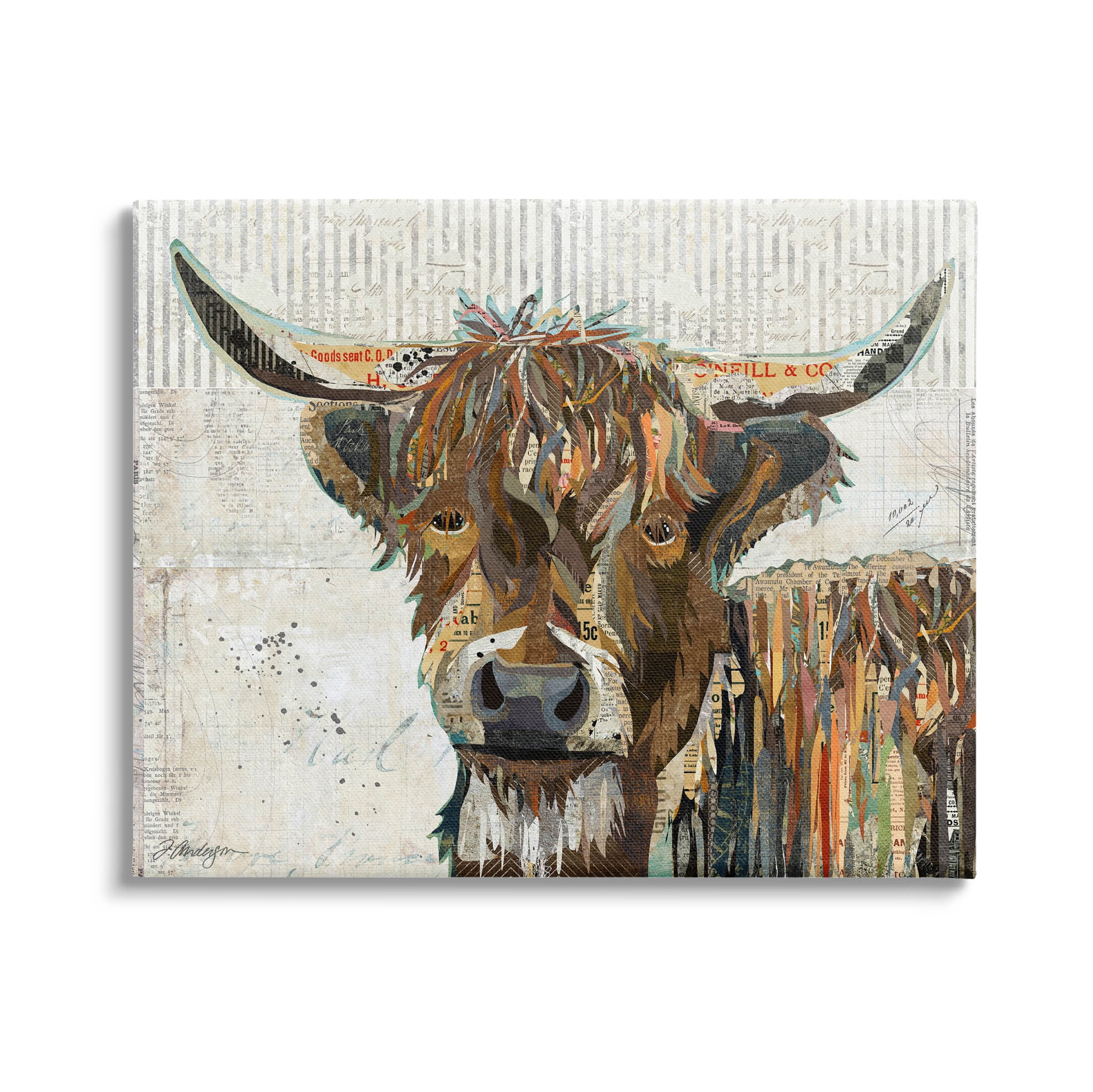Stupell Industries Highland Cattle Cow Collage Portrait Graphic Art Gallery Wrapped Canvas Print Wall Art, Design by Traci Anderson