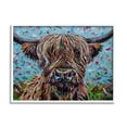 thumbnail image 1 of Stupell Industries Highland Cattle Cow Layered Flecked Abstract Portrait Painting White Framed Art Print Wall Art, Design by Carolee Vitaletti, 1 of 5