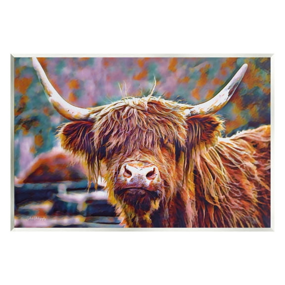 Stupell Industries Highland Cattle Modern Portrait Animals & Insects Photography Unframed Art Print Wall Art, 15 x 10
