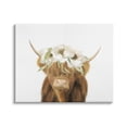 thumbnail image 1 of Stupell Industries Highland Cattle White Flower Crown Minimal Design , 48 x 36, Design by Leah Straatsma, 1 of 6