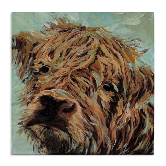 Stupell Industries Highland Cattle on Green Canvas Wall Art design by Wani Pasion, 30 x 30
