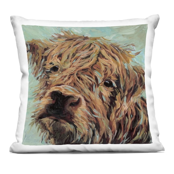 Stupell Industries Highland Cattle on Green Decorative Printed Throw Pillow design by Wani Pasion, 18 x 7 x 18