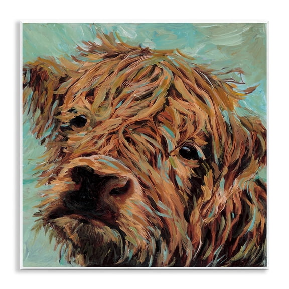 Stupell Industries Highland Cattle on Green Wall Plaque Art design by Wani Pasion, 12 x 12